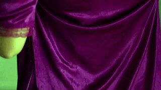my huge indian ass shakes wildly masturbating in tight purple satin lingerie
