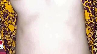 beautiful asian teen neighbor orgasms hard in lingerie on bed
