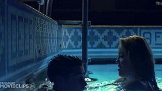 Celebrity babe cums hard from creampie fuck right after her swimming lesson in HD!