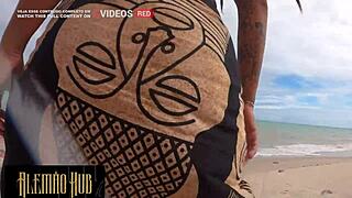 Wild public sex explodes on Brazil's hottest beach with dreadhot babe!