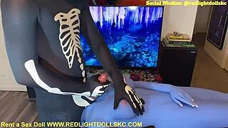 Kansas City guy rents blue alien fuck doll rough deepthroat bdsm monster cock