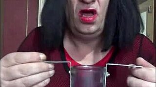 Shy bisexual crossdresser tries self-play