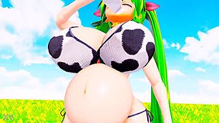 Ever wonder how cow cosplay milks belly expansion and huge tits in cowgirl ride?
