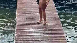 she slips into a daring micro bikini for the beach