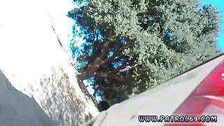 hey you ever seen a brunette cop's strip search turn into wild outdoor sex?
