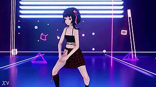 chinese usa girl dances seductively in mmd animation showing off her exotic moves