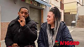 mature chloe nervously eats her first huge black cock in public outdoor quickie fulfilling her interracial fantasy