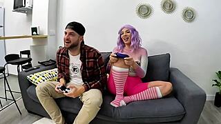 pamela mendoza SUCKS gammer boy's HUGE cock like a pro