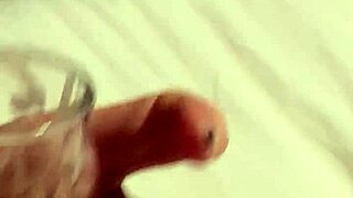 omg she's gagging on that huge cum load then swallowing from shotglass 💦🤢 double facial jizz mouthful!