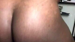 sexy solo ebony babe rides dildo making creamy pussy squirt homemade fun