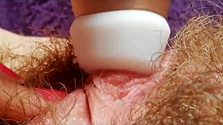 Big clit throbs close-up to squirting pussy orgasm HD POV.