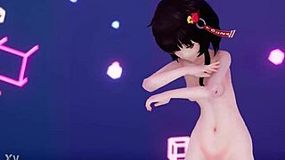 chinese usa girl dances seductively in mmd animation showing off her exotic moves