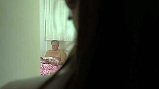 naughty babe climbs aboard stepgrandpa's cock for wild cowgirl ride in bed