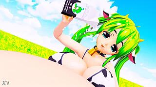 Ever wonder how cow cosplay milks belly expansion and huge tits in cowgirl ride?