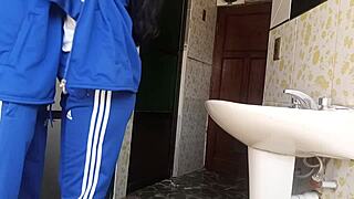 Filming Schoolgirl Quickie in Classroom Bathroom