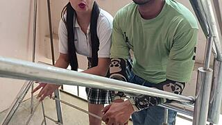 Schoolgirl's first anal tight pussy pounding by teacher in desi mms
