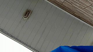 phone records stepmom cleaning sidewalk publicly in see-through maid outfit