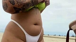 the virgin pounds my ass right in front of my husband on the beach