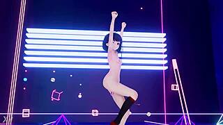 chinese usa girl dances seductively in mmd animation showing off her exotic moves