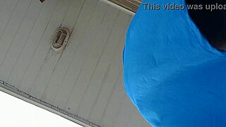 phone records stepmom cleaning sidewalk publicly in see-through maid outfit
