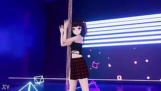 chinese usa girl dances seductively in mmd animation showing off her exotic moves