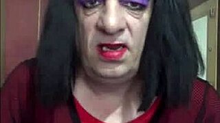 Shy bisexual crossdresser tries self-play