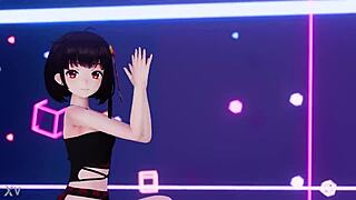 chinese usa girl dances seductively in mmd animation showing off her exotic moves