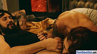 Tana Lea grips monster cock for deepthroat blowjob and hardcore fuck.