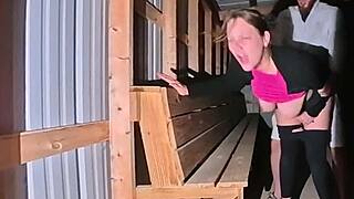 wife sneaks park sex then takes rough doggystyle pounding from stranger