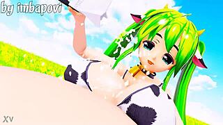 Ever wonder how cow cosplay milks belly expansion and huge tits in cowgirl ride?