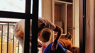 boss called for cabinet fix but craved balcony ass pounding creampie from muscular stud!