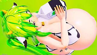 Ever wonder how cow cosplay milks belly expansion and huge tits in cowgirl ride?