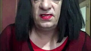 Shy bisexual crossdresser tries self-play