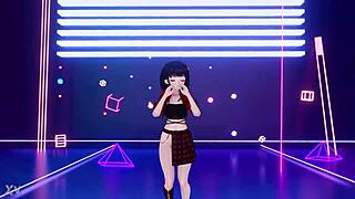 chinese usa girl dances seductively in mmd animation showing off her exotic moves