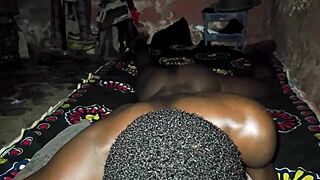 guy pounds his bed raw with monster cock at night solo