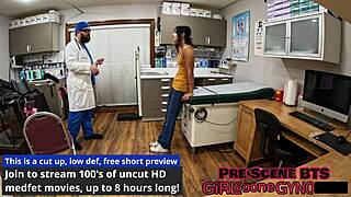 Tampa University Slut Spreads Shaved Pussy Gaping in Latex Exam