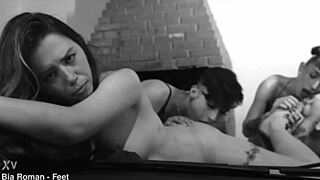 Who's ready for this bisexual threesome with foot fetish licking toes and wet pussies? 
