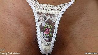 hey check monica jade teasing her black thong panties up close