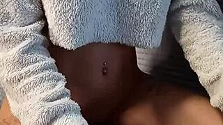 dirty step sister grabs special socks to tease roommate's huge dick in dorm