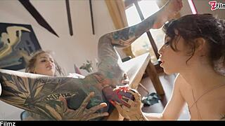 whoa check this tattooed goth teen's anal gaping with toys and squirt