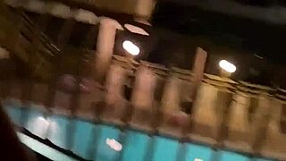 Wife sucks monster cock bent over wet pussy fucked on public hotel balcony cum mouthful