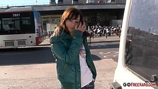 hot russian babe licks kisses then gets pussy hammered outdoors van