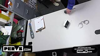 Curvy Keira Croft Desk Bent Pussy Fingered Licked Facial Shoplyfter Backroom Submission.