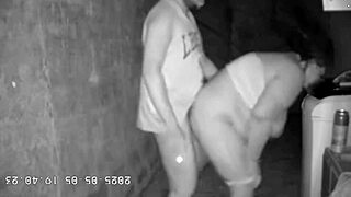 hey check out this hidden cam of stepmom fucking stepson in alley
