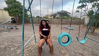 i'm so turned on fucking my whore girlfriend with a stranger in public park