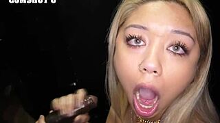 gia unleashes freaky gloryhole cum swallowing frenzy