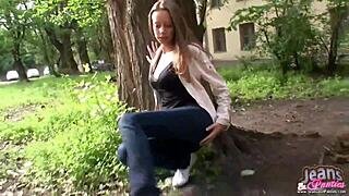 My Tight Teen 18+ Body Struggles In Tiny Jeans Before Ripping Clothes For Neighbors To See Nude Ass And Tits
