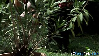 hey babe, watch those sexy feet get monster cock footjob outdoors