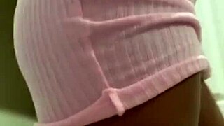 ebony babe teases with strip then plays juicy virgin pussy till screaming cream