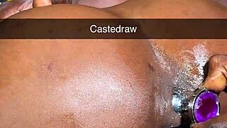her slutty asshole stretches wide around the biggest anal plug ever 😲🍑